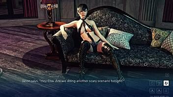 Bound by dreams in Elsa's nightmares, the brunette explores hairy pussy play.