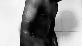 naija listens to neighbors moaning in bathroom.