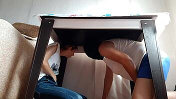 Lesbian illusion girls hide from stepmoms for passionate sex