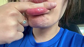 Beautiful spitting mouth latina, ass fetish lover