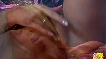 Blonde Masturbates Before Brunette Straps On for Cowgirl Fuck