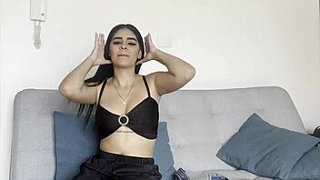 Big-titted teen swallows cum 😋