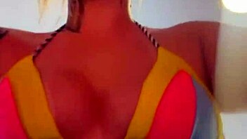 African babe’s big tits dripping wet at beach gym workout?