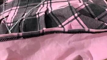 Skinny teen in miniskirt gets her ass fucked hard