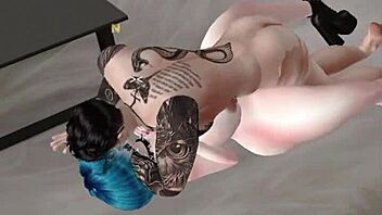 Playing video game while pleasuring myself and eating a big breast with a curvaceous body