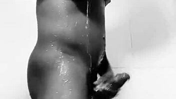 naija listens to neighbors moaning in bathroom.