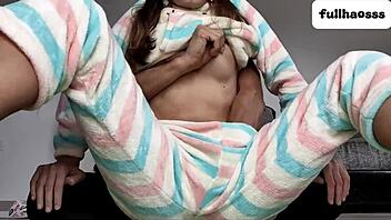 stepdad gropes his stepdaughter's small tits and fingers her pussy while she begs him to stop