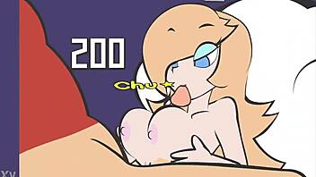 I had intense sex with Princess Rosalina, her monster cock driving me wild.