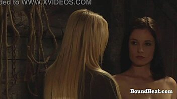 horny dominant lesbian madame grabs big natural slave tits