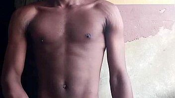 this african guy strokes his monster black cock to orgasm solo