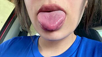 Beautiful spitting mouth latina, ass fetish lover