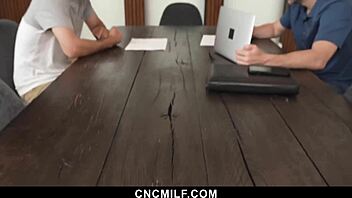 Stepson and Husband Freeuse Stepmom Anytime for Wild Action - CNCMilf