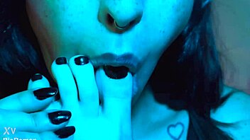 Redhead licks and sucks cute toes