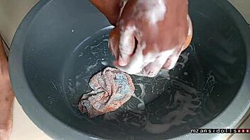 Detailed creampie with real doll