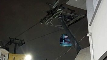 damn, mexican tranny flashes huge cock on cablebus in wild public display!