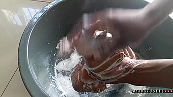 Detailed creampie with real doll