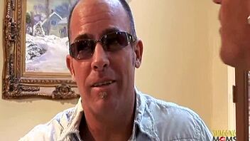 Oops, door knock led to steamy fake tits bang!