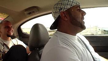 horny brunette sucks cock in car before tight pussy pounding