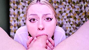 Sexy goth cosplayer craves big cock in mouth for messy finish