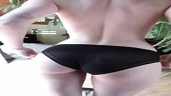 Fit Girl With Round Ass Rips Clothes While Modeling Panties – Can You Resist?