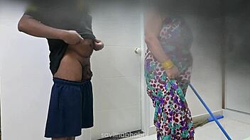 telugu andhra maid gets naughty with landlord in steamy huge-tits play.