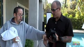 Oops, door knock led to steamy fake tits bang!