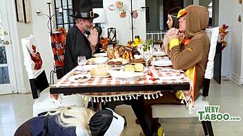 Wet Thanksgiving feast dripping with lust