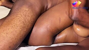 Ebony pussy fucks big cock close up