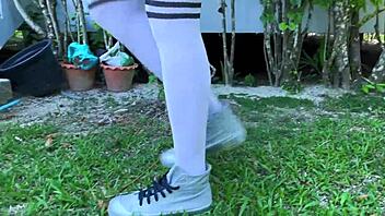 Girlfriend gets needy from tickling and moans