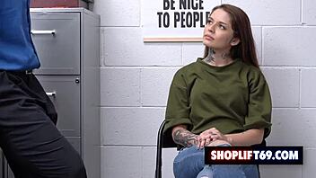 Brunette MILF Vanessa Vega gets punished by security guard