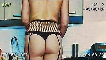 Wow, check this housewife's sexy stockings in a homemade sex tape! It's pure retro heat in the household!