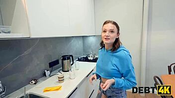 Debt4k Slutty Russian College Girl Shows Natural Body for First Anal.