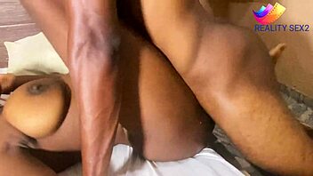 Ebony pussy fucks big cock close up