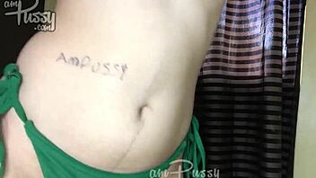 topless filipina teen does lazy aerobics at home workout.