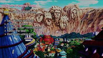 Konoha girls cage you in hard femdom joi test for ninja status with futanari assplay