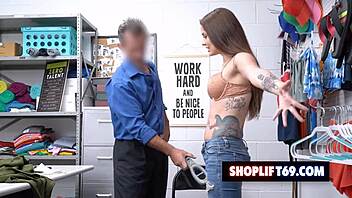 Brunette MILF Vanessa Vega gets punished by security guard