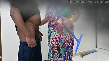 telugu andhra maid gets naughty with landlord in steamy huge-tits play.