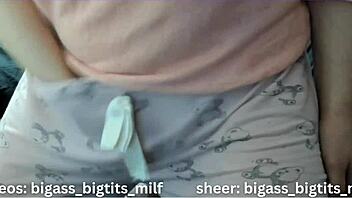 Pajama-Clad Milf Masturbates In Bed