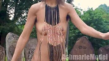 Hairy Latina Dances Naked Publicly