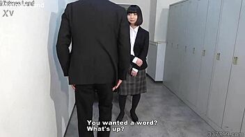 Japanese office lady dominates with cfnm footjob in petite 18+ style