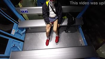 damn, mexican tranny flashes huge cock on cablebus in wild public display!