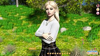 NAOMI GETS HELPED WITH YARDWORK BY CURVY HOTTIES IN GARDEN THREESOME