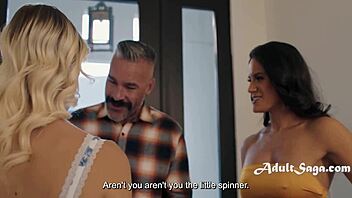 Three women help a man to overcome his taboo desires in this porn video