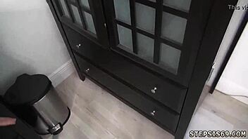 Horny ally's first blowjob with step sis