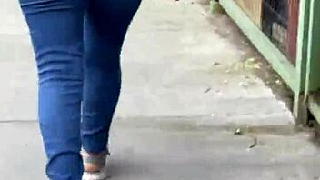 Latina beauty in tight jeans