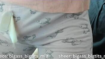 Pajama-Clad Milf Masturbates In Bed