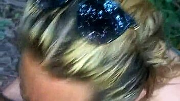 sucking big tits in public woods 😍