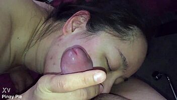 Asian milf fluffing cock, wanna see me suck it hard?!