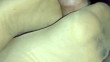 homemade session with footjob using sheer nylons