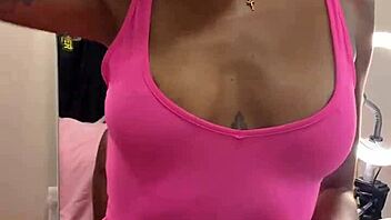 Petite 18+ blonde gives sloppy blowjob to big black cock.